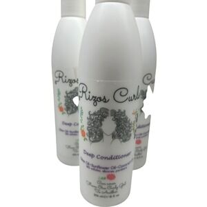 Rizos Curls Deep Conditioner 10oz 3 Pack Olive Sunflower Coconut Oil FrizControl